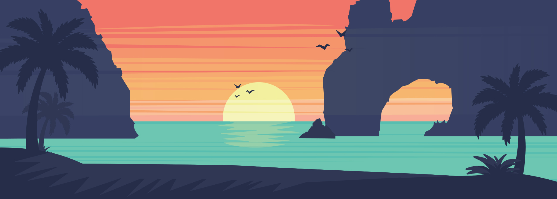 Illustration of a Los Cabos sunset